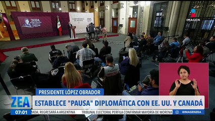 López Obrador establece "pausa" diplomática con Estados Unidos y Canadá