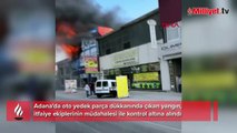 Adana'da oto yedek parça dükkanında yangın