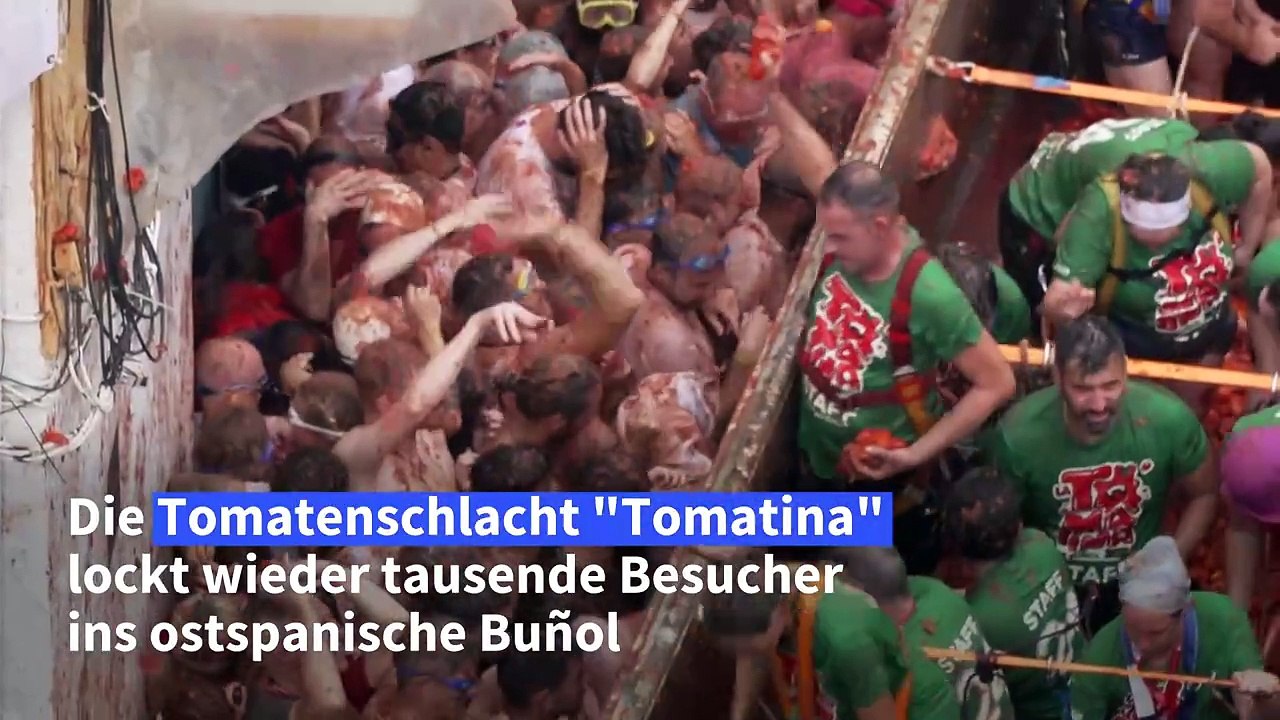 "tomatina" in spanien: eine stadt sieht rot