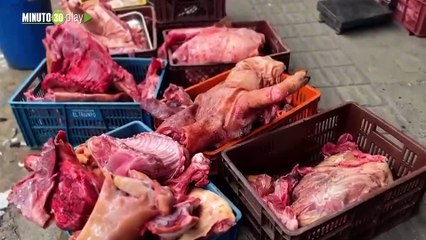 Incautan dos toneladas y media de carne y pescado en mal estado en el Centro de Medellín