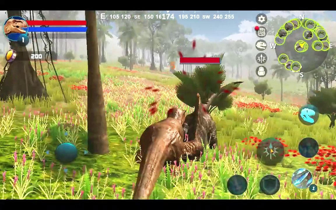 Fierce fight of Tyrannosaurus Rex with other Dinosaurs in Tyrannosaurus Simulator Game - Part 1