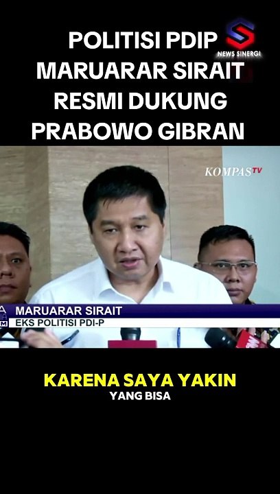 MANTAN POLITISI PDIP MARUARAR SIRAIT RESMI MENDUKUNG PRABOWO-GIBRAN
