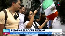 Alumnos de la facultad de Derecho de la UNAM protestan por la reforma al Poder Judicial