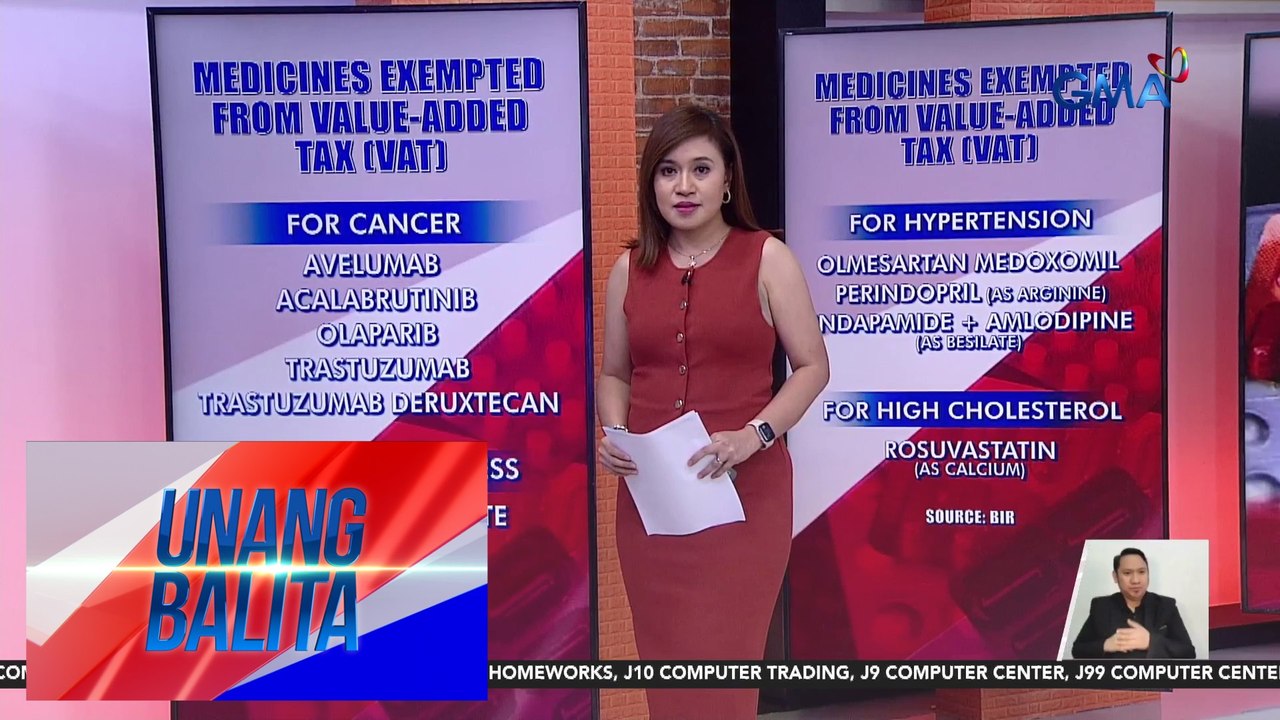 Medicines exempted from value-added tax  (VAT) | Unang Balita