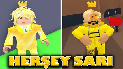 24 SAAT BOYUNCA HER ŞEY TEK RENK !! [ SARI ] | Roblox Adopt me | Roblox Türkçe