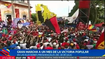Presidente Nicolás Maduro recibe gran marcha a un mes de la victoria popular del 28 de julio