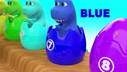 Learning Shapes & Colors with Dinosaur Cartoon Color Surprise Eggs 3D Kids T_HD
