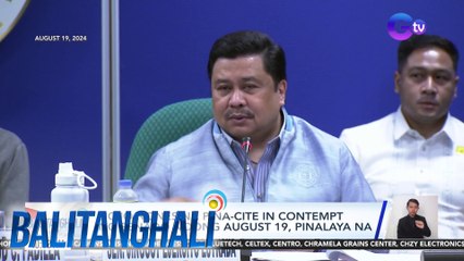 Jojo Nones na pina-cite in contempt ng Senado noong August 19, pinalaya na | Balitanghali