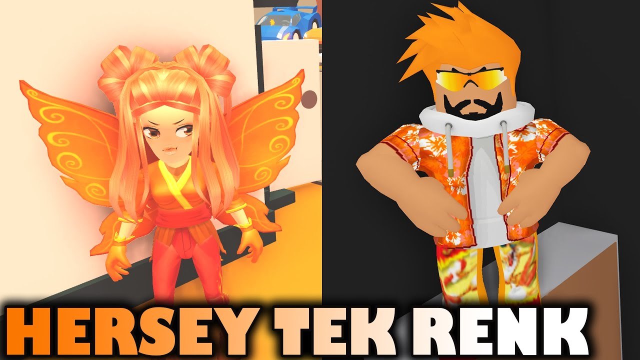 24 SAAT BOYUNCA HER ŞEY TEK RENK !! [ TURUNCU ] | Roblox Adopt Me Fall Update | Roblox Türkçe