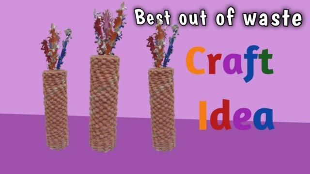 DIY Vase using Cardboard Roll | How to make vase at home | UMNartcraft 