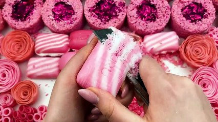 Asmr soap with foam and glitter ✨ Crushing crunchy  Cutting soap cubes