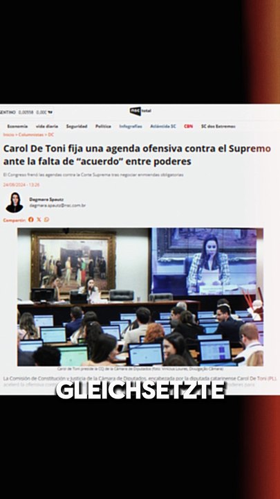 Carol de Toni versichert, mit Projekten gegen den Obersten Gerichtshof voranzukommen