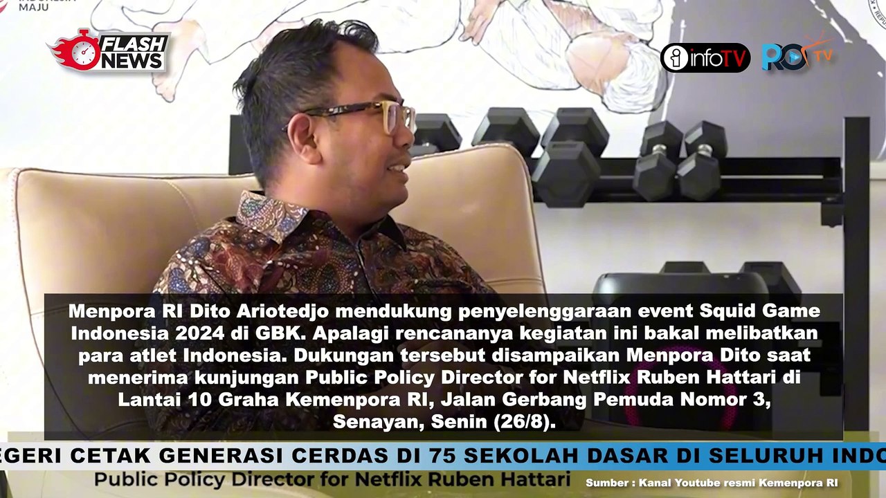 MENPORA DITO ARIOTEDJO DUKUNG PENYELENGGARAAN EVENT SQUID GAME INDONESIA 2024 DI GELORA BUNG KARNO