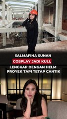 Salmafina Sunan Cosplay Jadi Kuli, Lengkap dengan Helm Proyek Tapi tetap Cantik