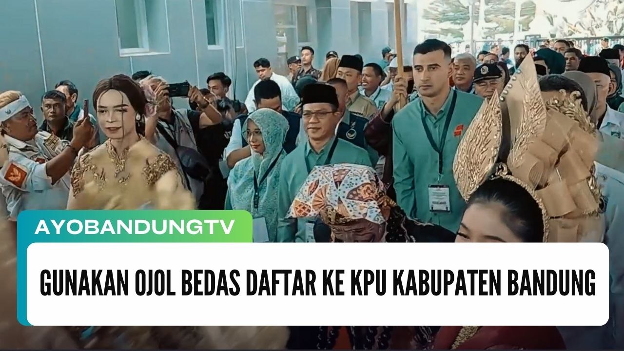 Gunakan Ojol Bedas Daftar ke KPU Kabupaten Bandung