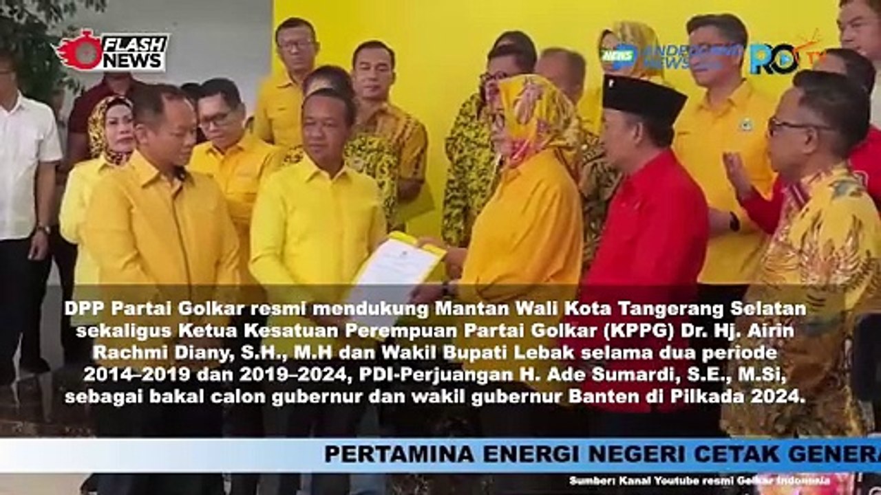 PARTAI GOLKAR RESMI USUNG AIRIN RACHMI DIANy - ADE SUMARDI DI PILGUB BANTEN