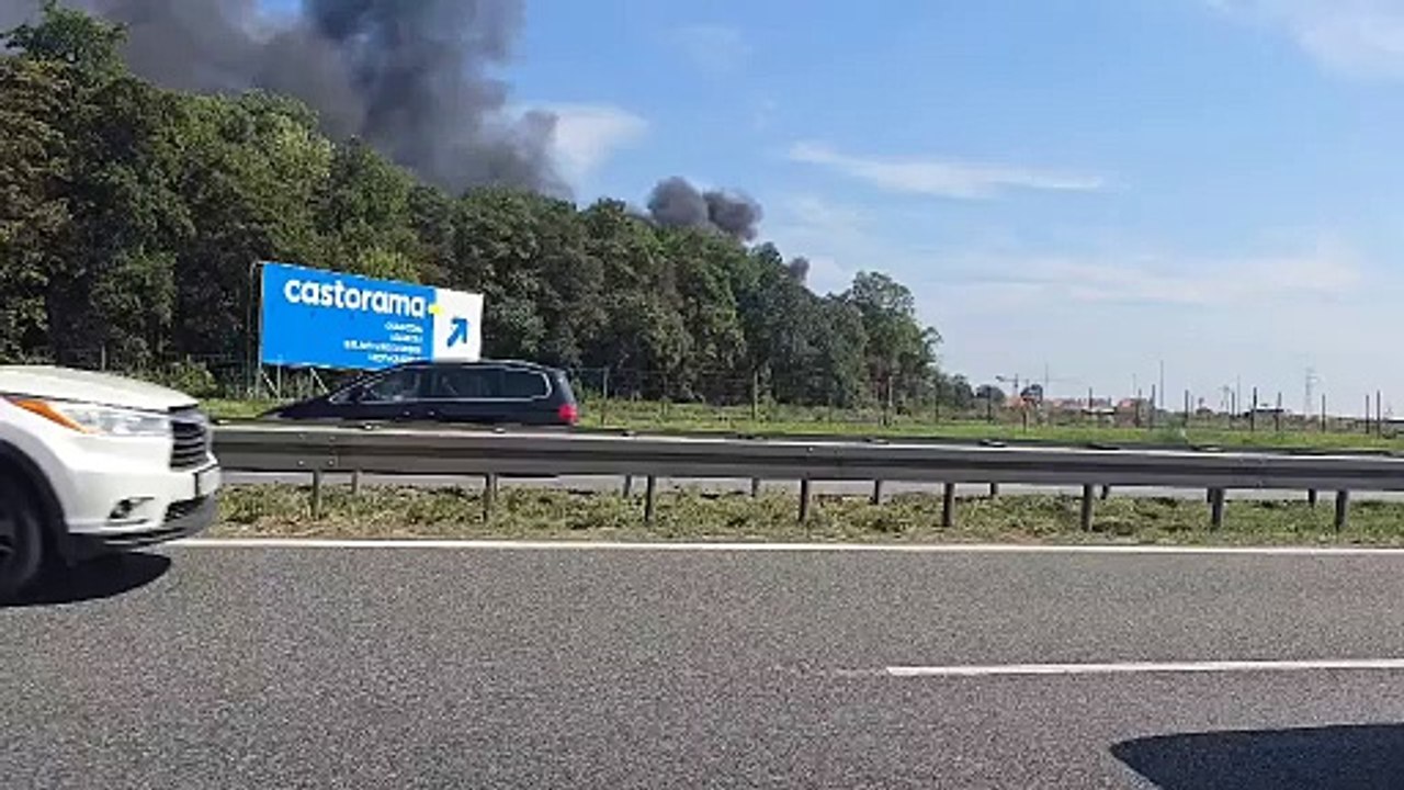 Pożar na budowie w Zabrodziu pod Wrocławiem