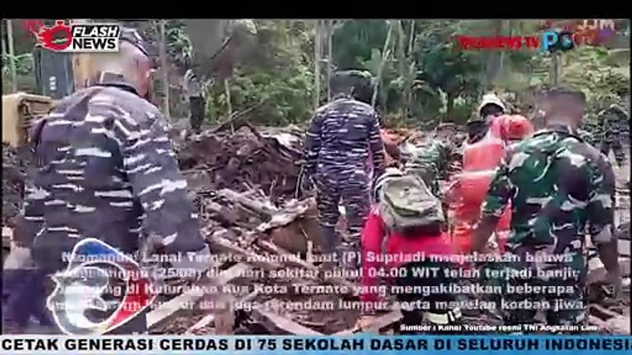 Gerak Cepat TNI AL dan TIM SAR Gabungan Evakuasi Korban Banjir Bandang di Ternate