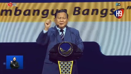 Pidato di Kongres NasDem, Prabowo : Saya Sedih Kalau Kita Punya Tradisi Caci Maki