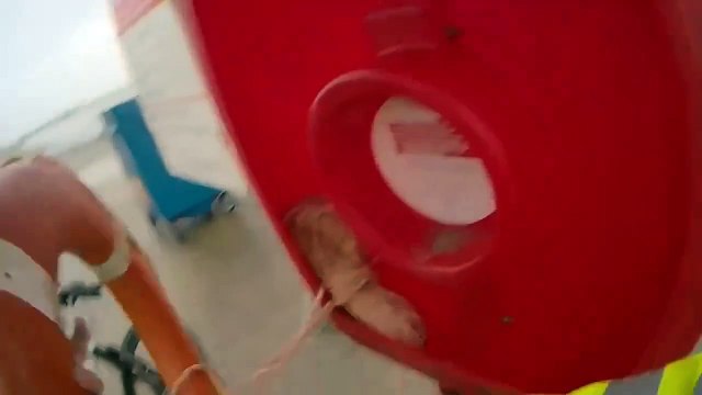 Watch moment heroic Blackpool police officer saves woman who had slipped on sea wall as tide was rising