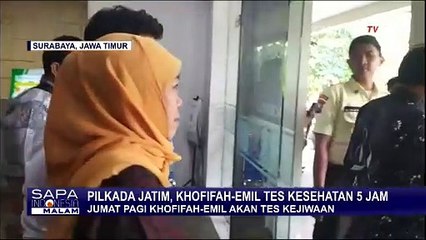 Descargar video: Khofifah-Emil Selesaikan Tes Kesehatan Fisik, Siap Jalani Tes Kejiwaan dan Psikologi Besok