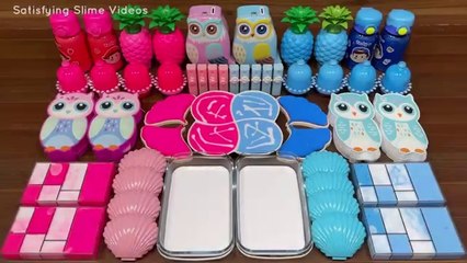 PINK vs BLUE OWL I Mixing random into Glossy Slime