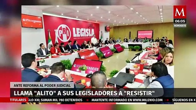 Alito Moreno incita a senadores y diputados a mantener postura en contra de la reforma judicial