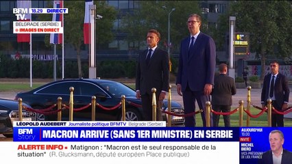 Les images de l'arrivée d'Emmanuel Macron à Belgrade, en Serbie