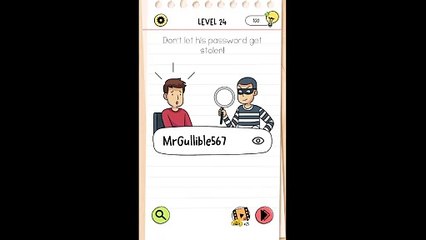 Brain Test All-Star Level 24 Don’t let his password get stolen!