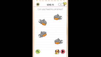 Brain Test All-Star Level 15 Can you feed my piranhas?