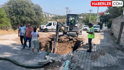 Hat patladı, yol trafiğe kapandı