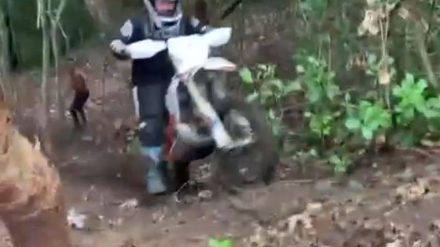New BMX bike rider's attempt at a steep slope ends in a dramatic fall