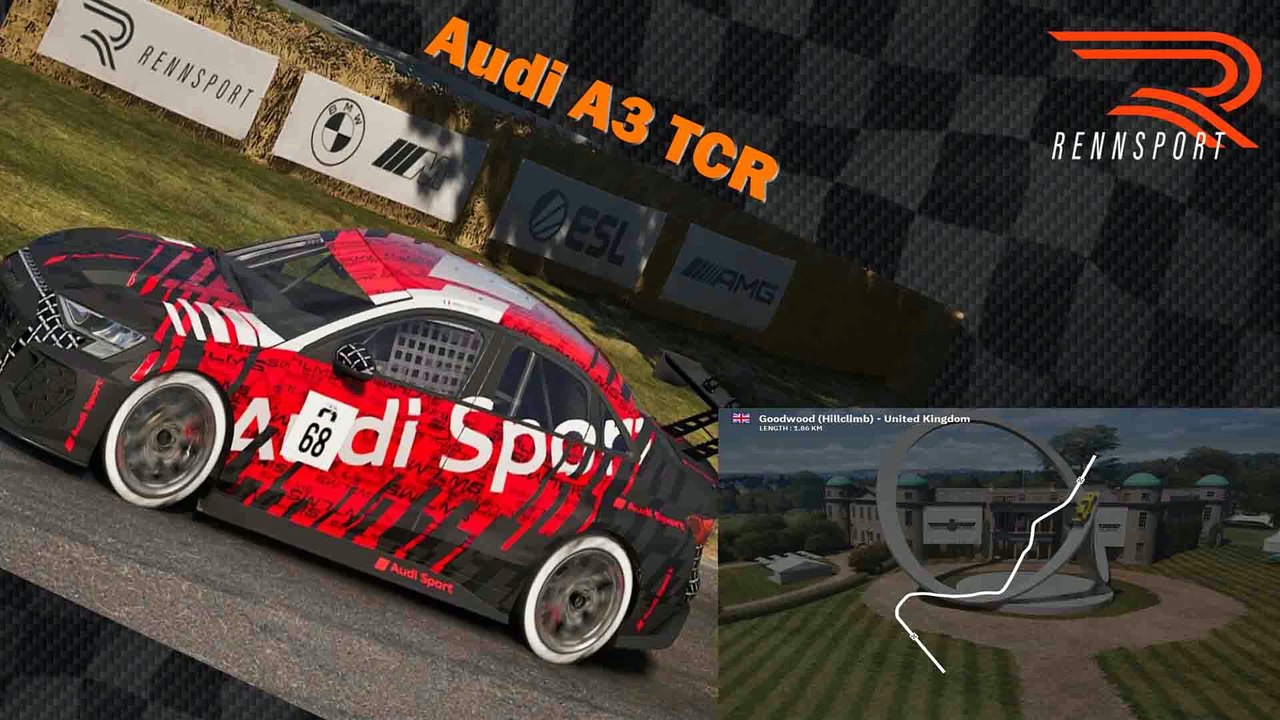 Tour de piste à Goodwood Hillclimb en Audi A3 TCR sur Rennsport