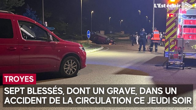 Sept blessés, dont un grave, dans un accident de la circulation boulevard Pompidou à Troyes