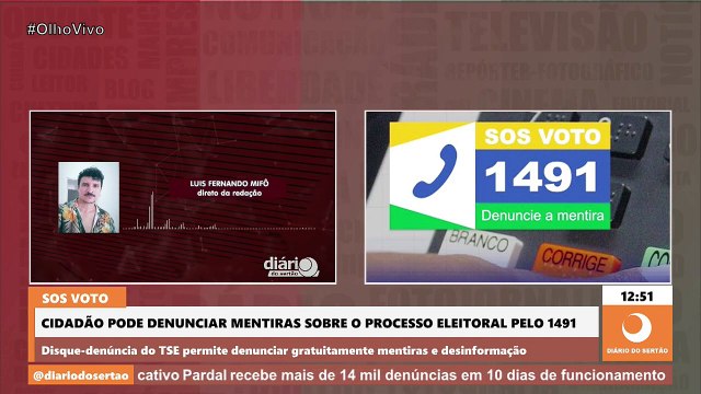 Cidadão pode denunciar mentiras sobre o processo eleitoral pelo disque-denúncia 1491 do TSE
