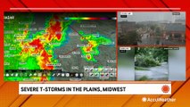 Severe thunderstorms sweep across the central US