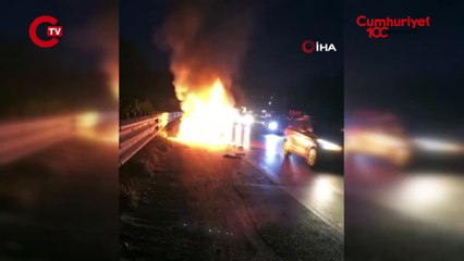 Arıza yapan araç bomba gibi patladı