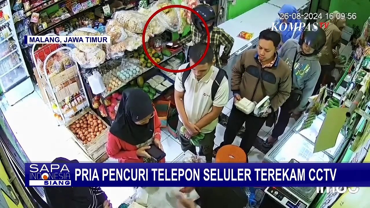 Pencuri di Malang Terekam CCTV Jalankan Aksi, Gasak 3 Ponsel di Gerai UMKM dan Toko Sayur