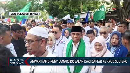 Anwar Hafid-Reny Lamadjido Jalan Kaki Daftar Ke KPUD Sulteng