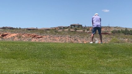Driver honks at golfer during swing, causing an intense moment on the course