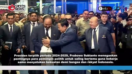 PRABOWO HADIRI KONGRES PARTAI NASDEM 'MARI CARI TITIK PERTEMUAN, BUKAN PERBEDAAN'