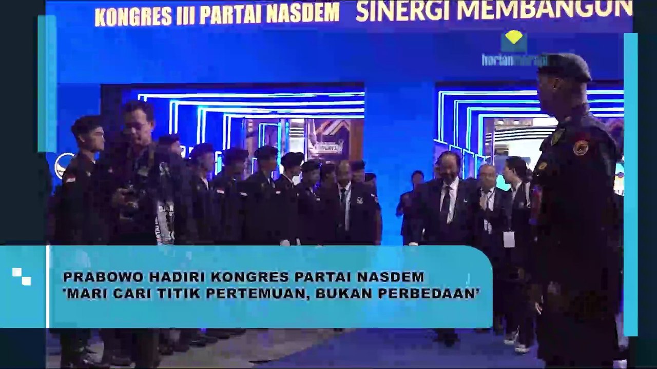 Prabowo Hadiri Kongres Partai NasDem 'Mari Cari Titik Pertemuan, Bukan Perbedaan'