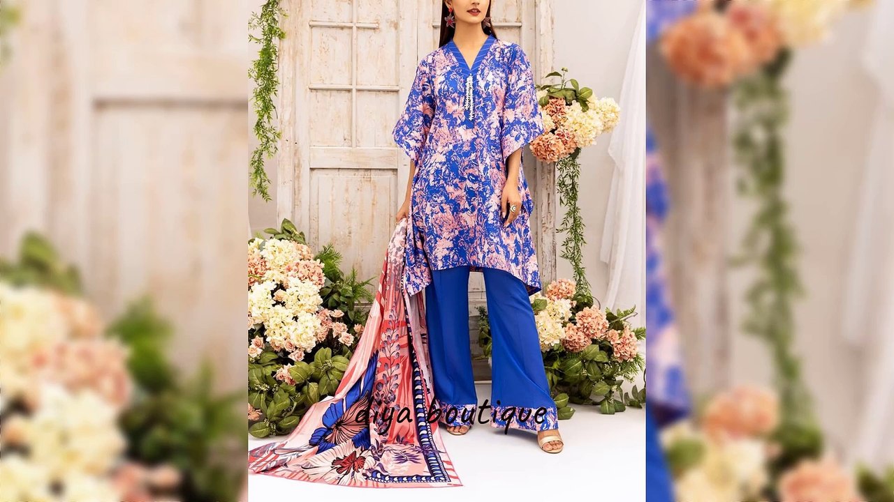 Stylish & gorgeous lawn cotton linen kaddar dress designs/casual printed dress designs!