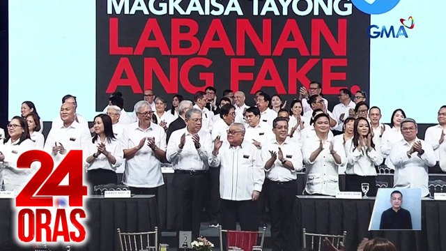 Panatang labanan ang pagkalat ng fake news, pinangunahan ng GMA Network Inc. kasama ang pinakamalalaking media at academic institutions | 24 Oras