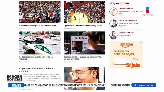 Primeras planas de los periódicos | 30 de agosto de 2024