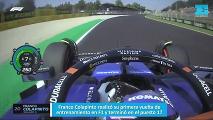 Franco Colapinto realizó su primera vuelta de entrenamiento en F1 y terminó en el puesto 17