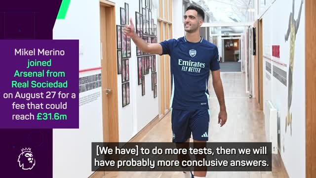 Merino out for a few weeks after freak injury - Arteta