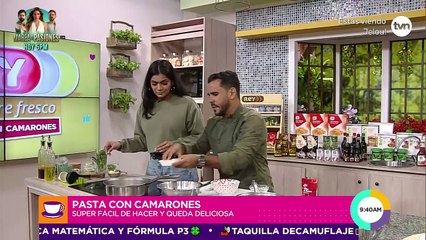 Pasta con camarones (receta completa)