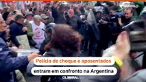 Policiais entram em confronto com aposentados argentinos que protestam contra veto à reforma previdenciária