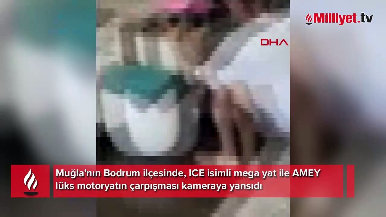 Mega yat ile motoryat çarpıştı! Korku dolu ankar kamerada